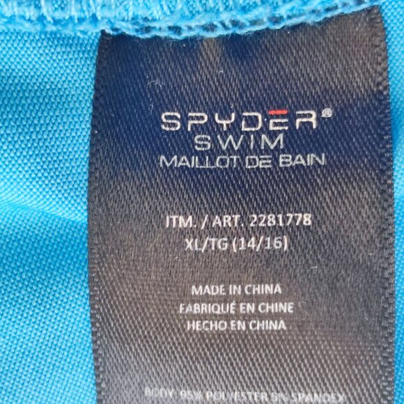 Spyder H2O rash guard  swim wear blue boy's size XL 14-16 - Picture 6 of 9